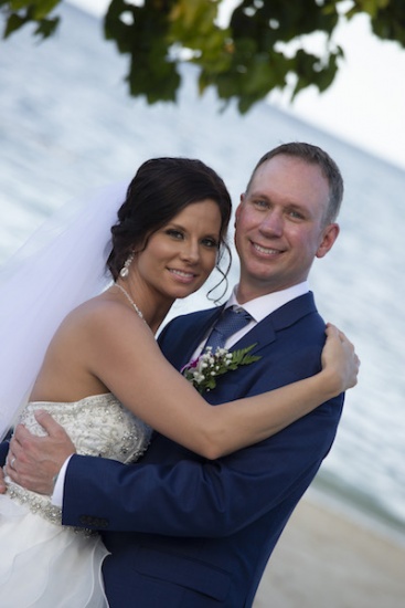 Bride and Groom hug - Wedding photography in Jamaica