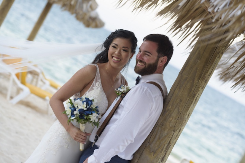Bride and groom in the beach - Jamaica Wedding photography