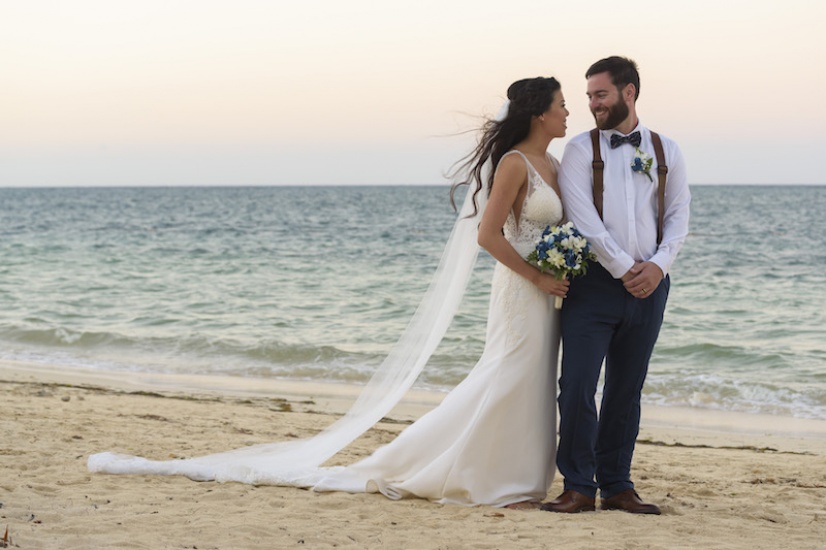 Walking in the beach - Jamaica Wedding photography