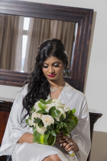 Bride and flowers - Wedding Photographers in Jamaica