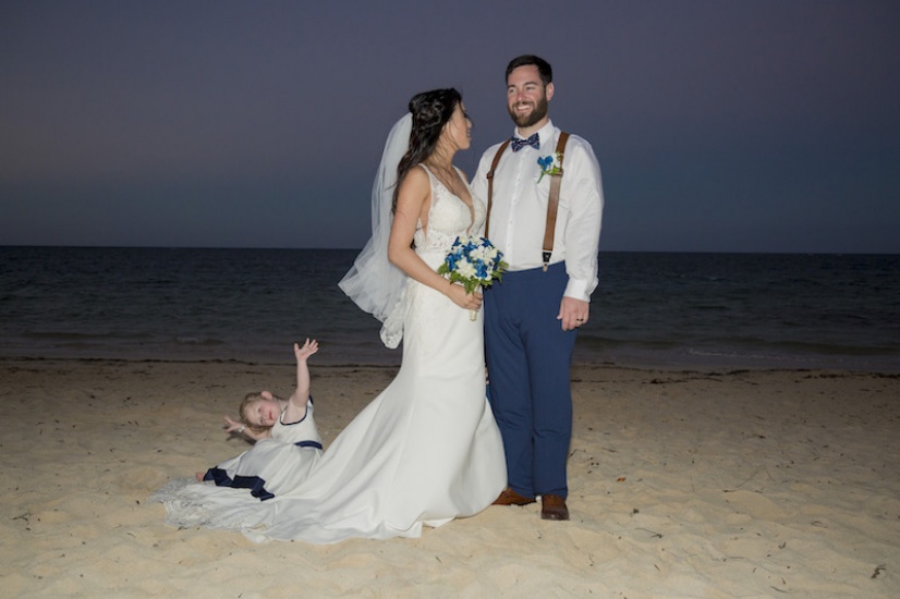 Bride and groom on the beach - Wedding Photographers in Jamaica